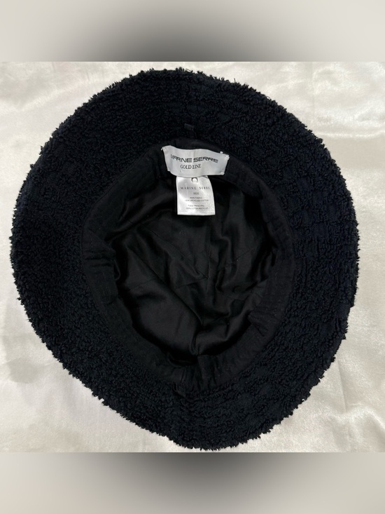 Marine Serre Terry Cloth Bucket Hat Small Black Y2K Minimal Beach Trendy Chic